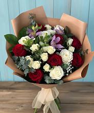 Букет цветов из:  Розы и Альстромерии в Ильинское