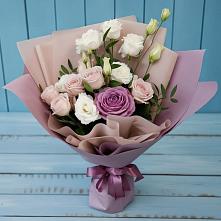 Букет цветов из:  Розы и Лизиантусы в Ильинское