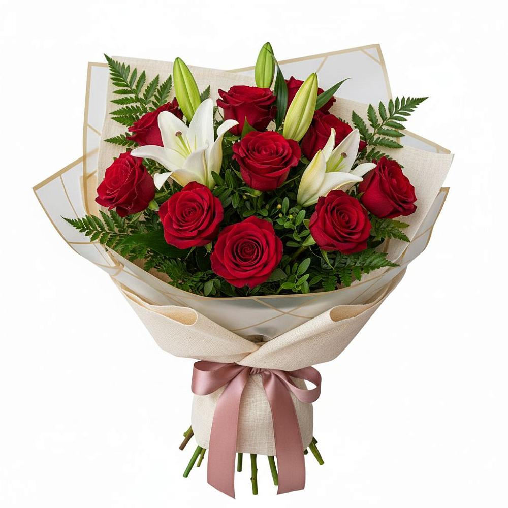 Букет цветов из: Лилии и Розы в Ильинское