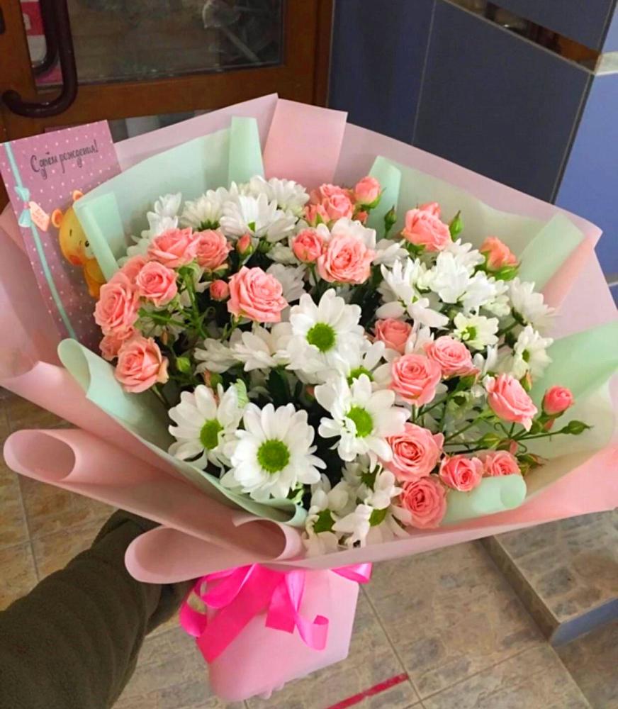 Букет цветов из: Розы и Хризантемы в Ильинское