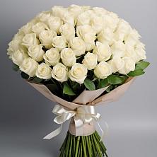 Букет 101 беля роза Белоснежка в Ильинское