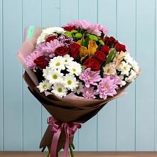 Букет цветов из:  Розы, Хризантемы и Альстромерии в Ильинское