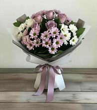 Букет цветов из:  Хризантемы и Розы в Ильинское
