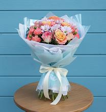 Букет цветов из:  Хризантемы и Розы в Ильинское