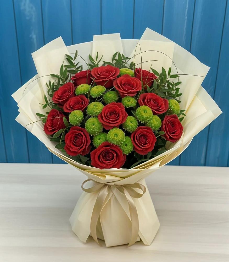 Букет цветов из: Розы и Хризантемы в Ильинское